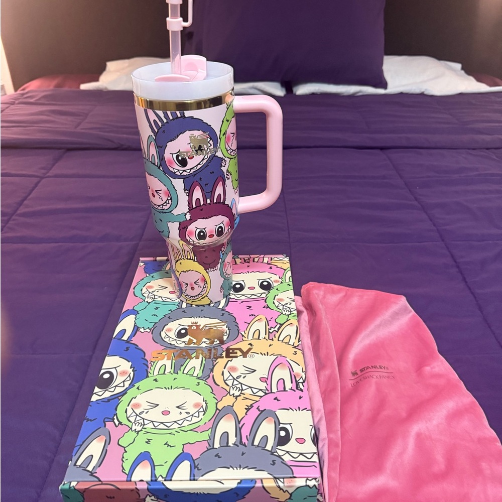 Cute Stanley Labubu Tumbler with Straw